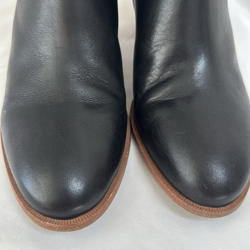 MADEWELL The Rosie Black Leather Ankle Boots Block Heels Size 9.5 EUC - Picture 6 of 10